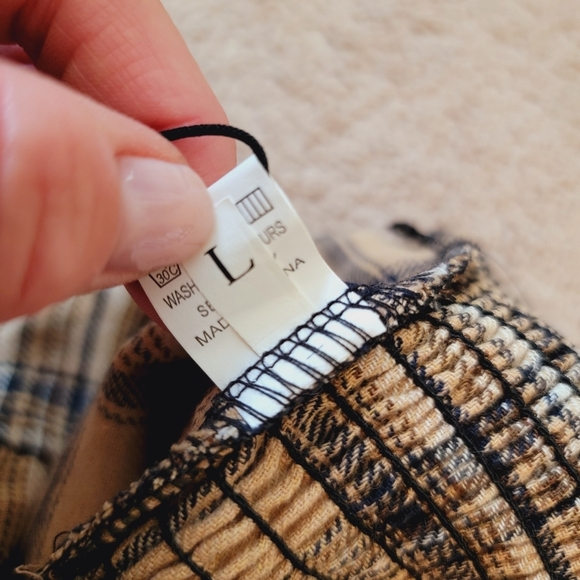 NWT Zaful Tan Plaid 2 Piece Skirt Set L - Picture 12 of 13